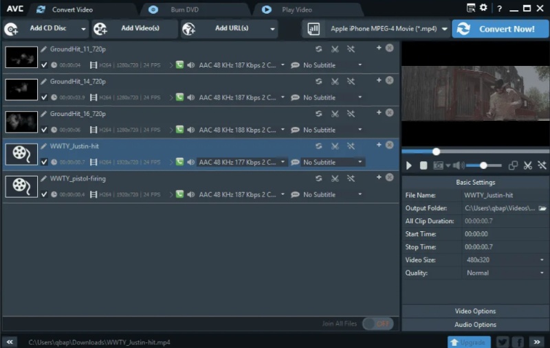 Скриншот Any Video Converter для конвертации MKV в MP4