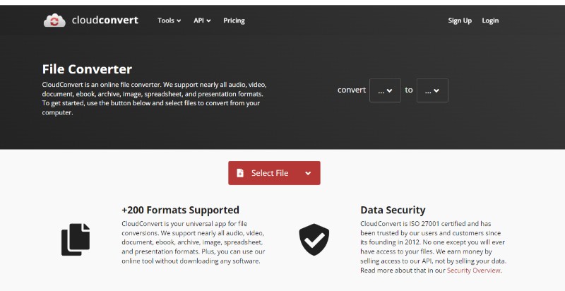 CloudConvert при конвертации WebM в MP4