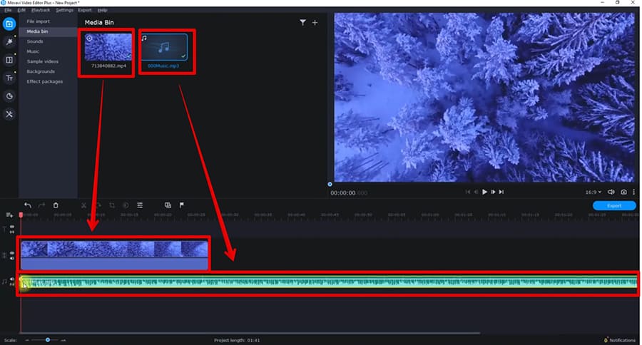 Работа с аудио в Movavi Video Editor