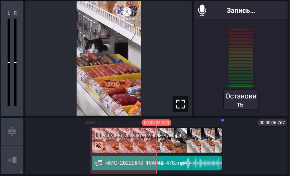 Озвучка в KineMaster