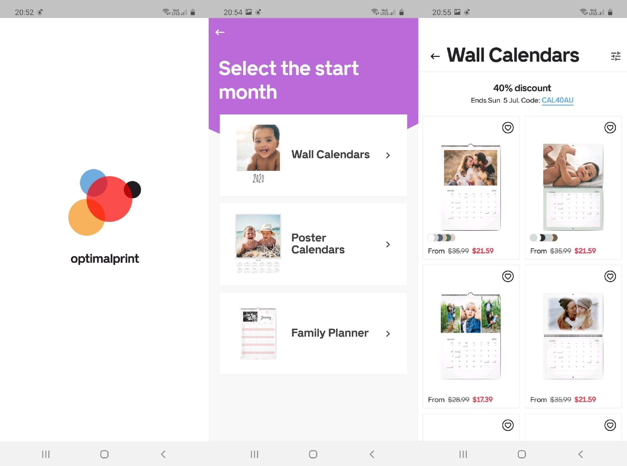 Optimalprint — мобильный редактор календаря