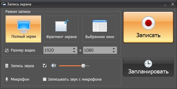 Запись стрима в Экранной Камере