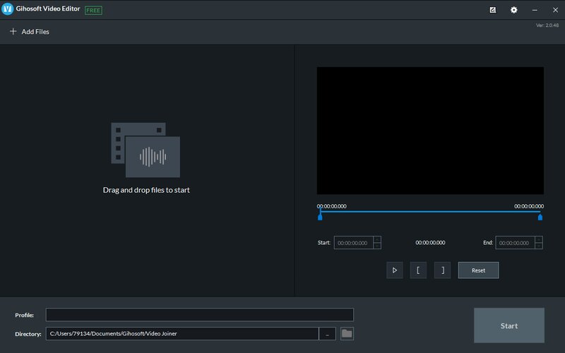 Интерфейс Gihosoft Free Video Joiner