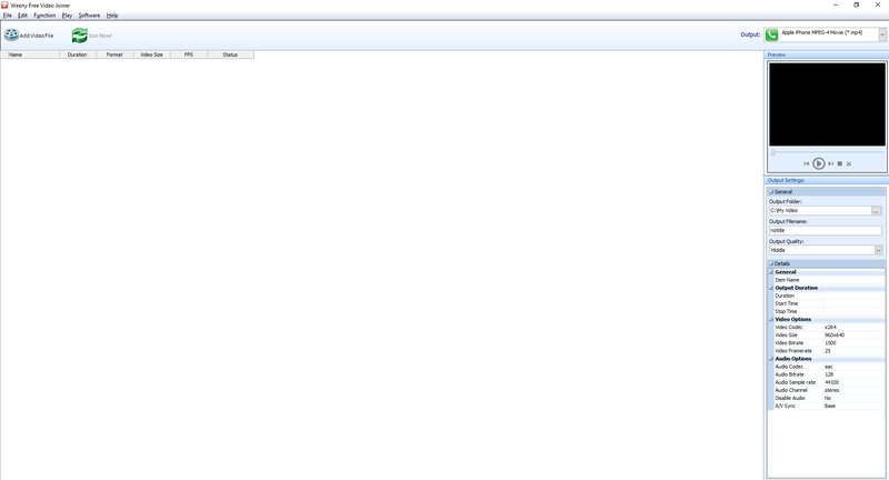 Склейка MP4 в Weenysoft Video Joiner