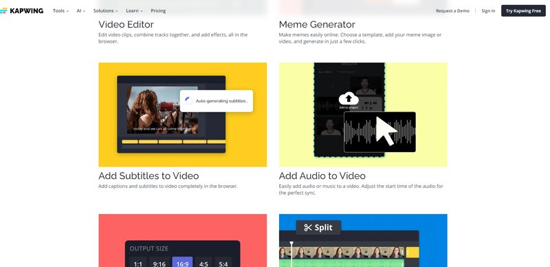 Kapwing: онлайн-добавление аудио к видео