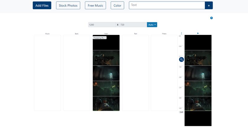 MovieMakerOnline: настройка аудио