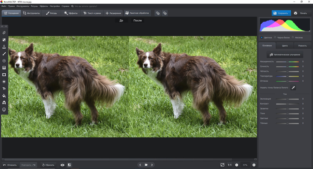ФотоМАСТЕР: интерфейс редактора