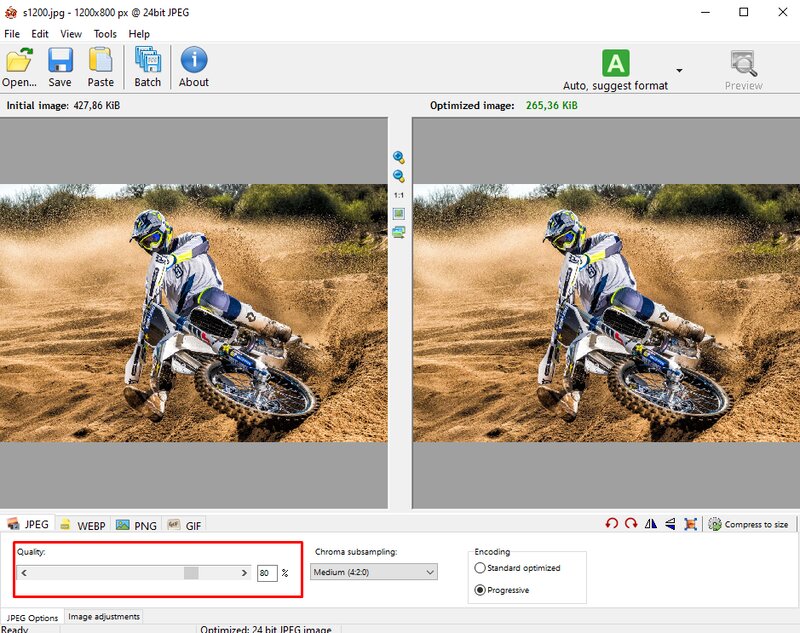 RIOT: настройка оптимизации PNG