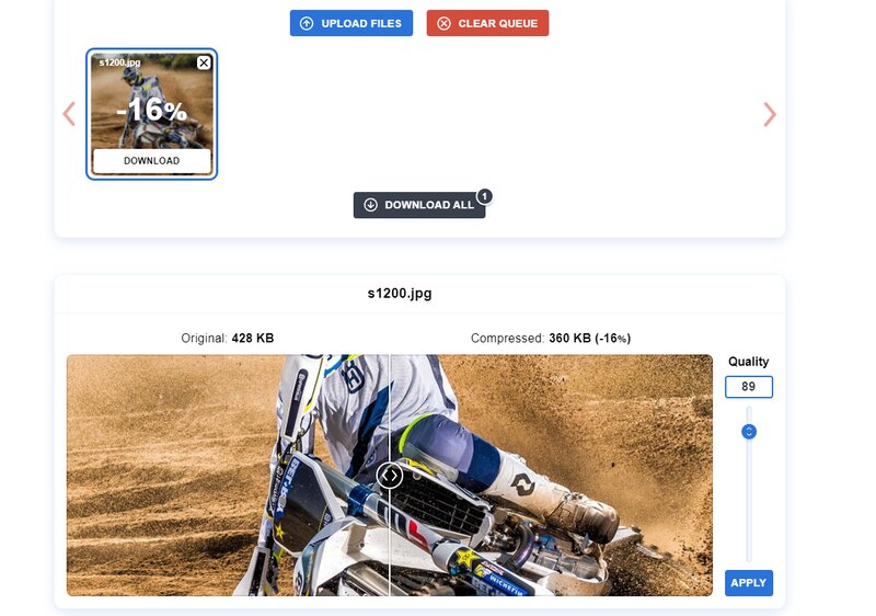 imagecompressor.com: сравнение оригинала и результата