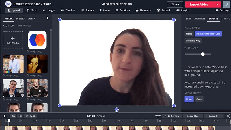 Интерфейс Kapwing Online Video Editor