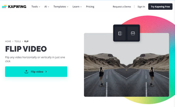 Поворот видео в Kapwing