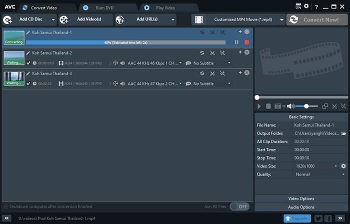 Any Video Converter для перевода видео в аудио