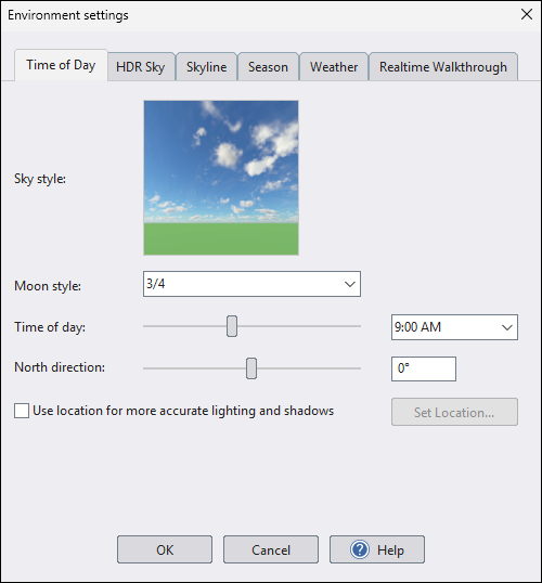 Окно Environment Settings