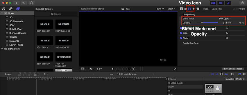 Логотип поверх видео в Final Cut Pro X