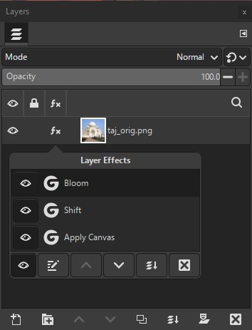 Layer Effects dialog в GIMP