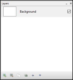 Окно Layers в Pinta с базовым слоем Background и кнопками управления слоями