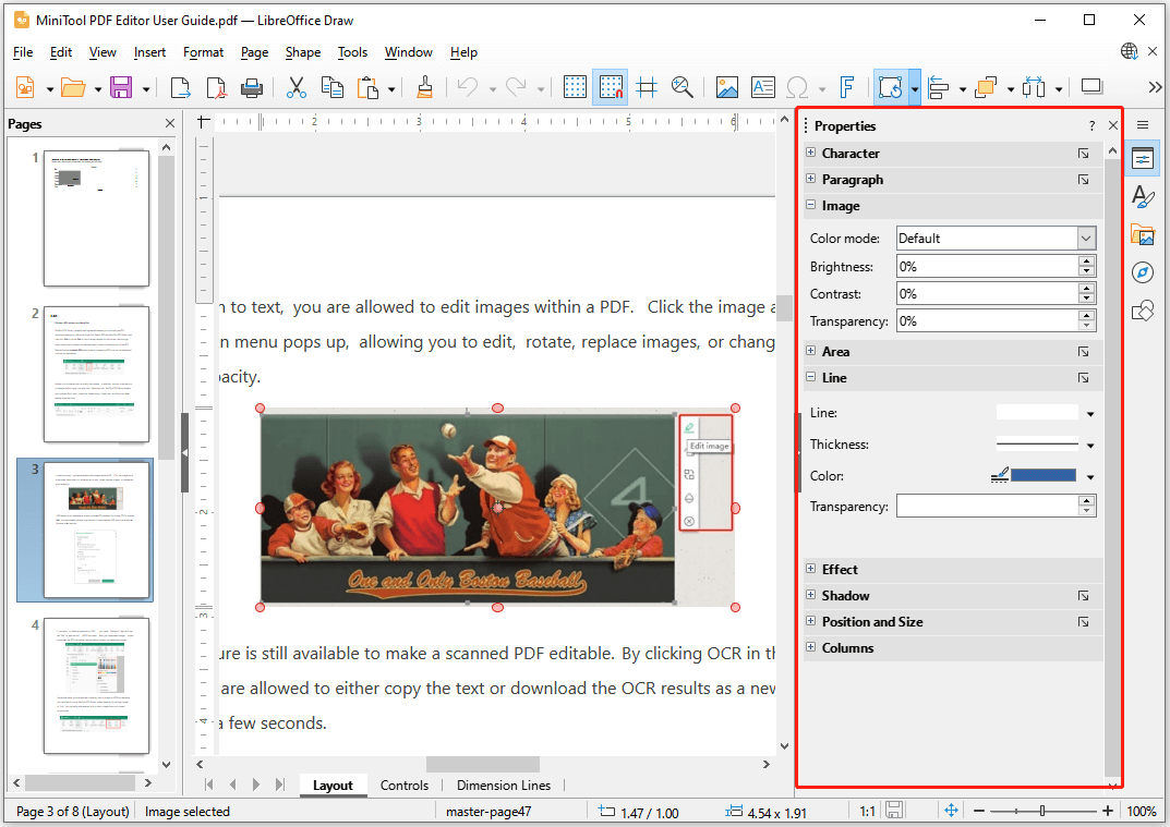 Редактирование PDF в LibreOffice Draw