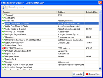 Little Uninstall Manager — список установленных программ и работа с записями удаления