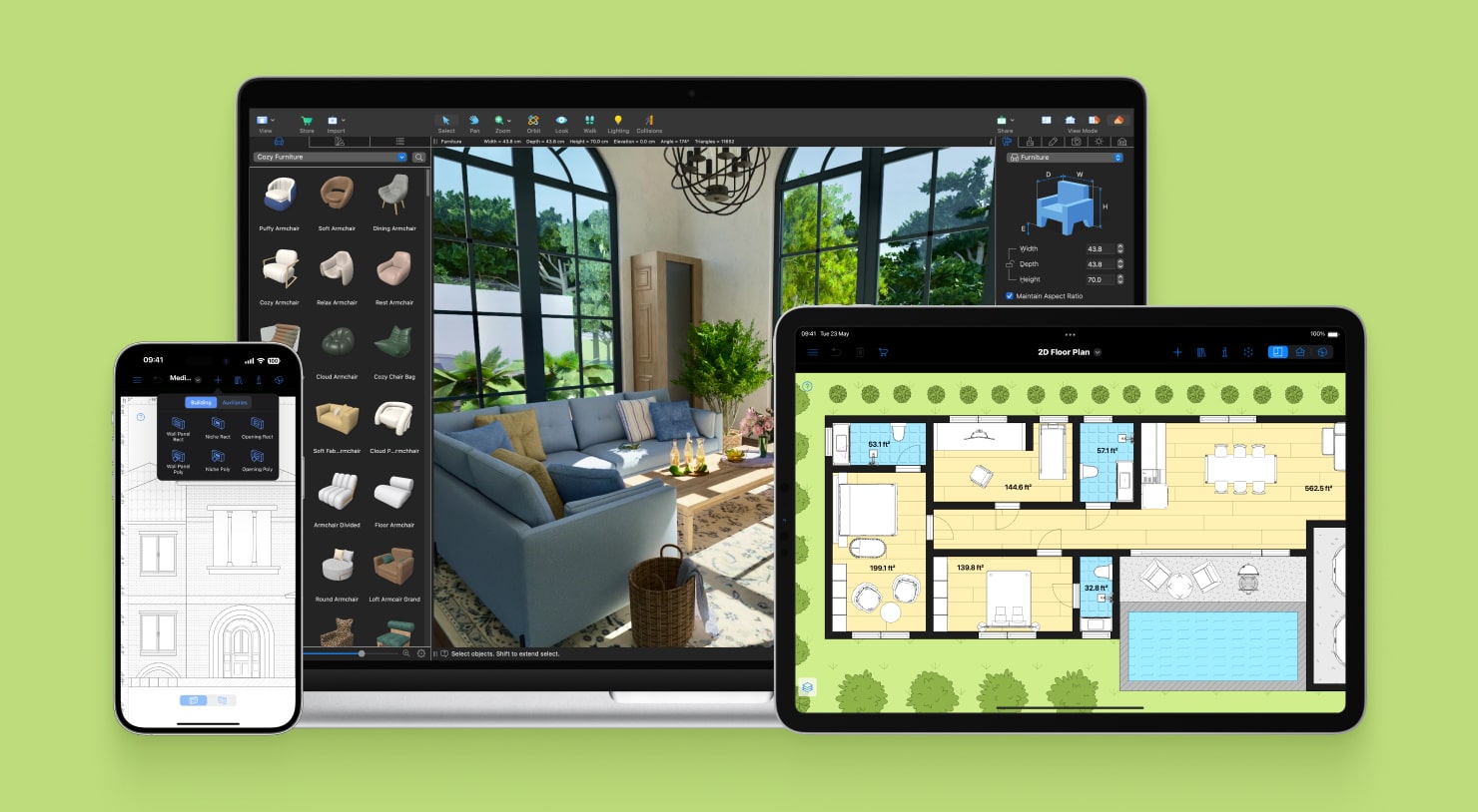 Интерфейс Live Home 3D