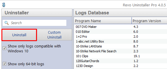 Сравнение вариантов удаления