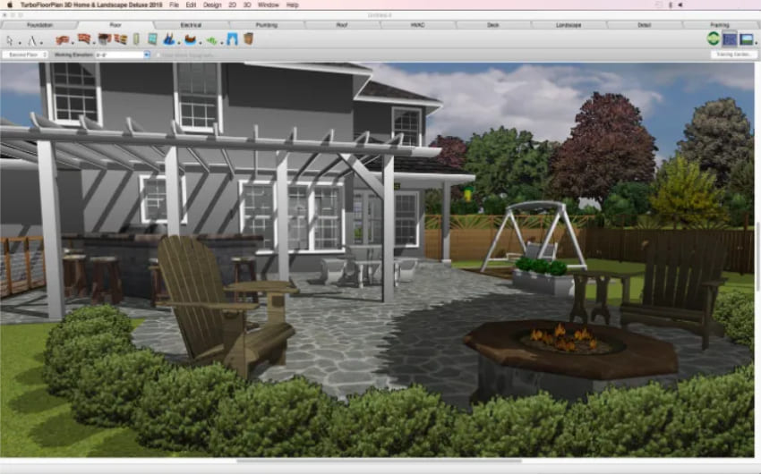 Интерфейс TurboFloorPlan 3D Home and Landscape Pro