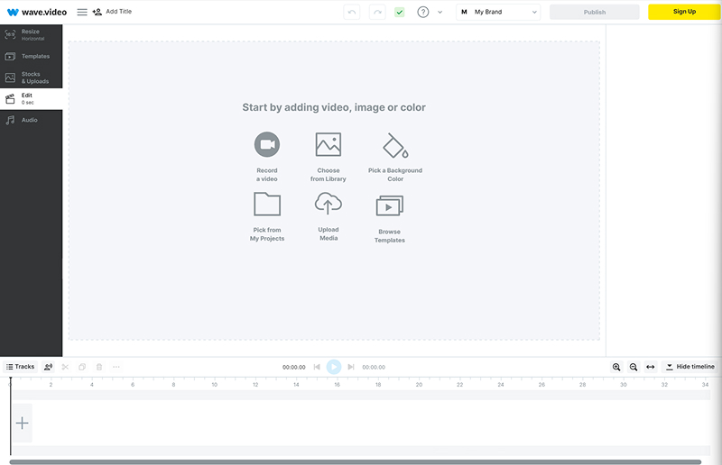 Интерфейс Wave.video