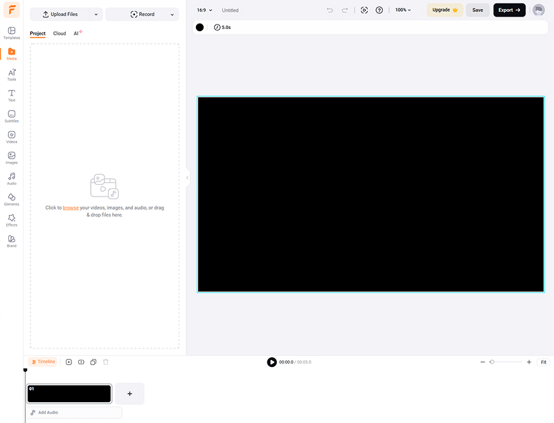 Интерфейс FlexClip