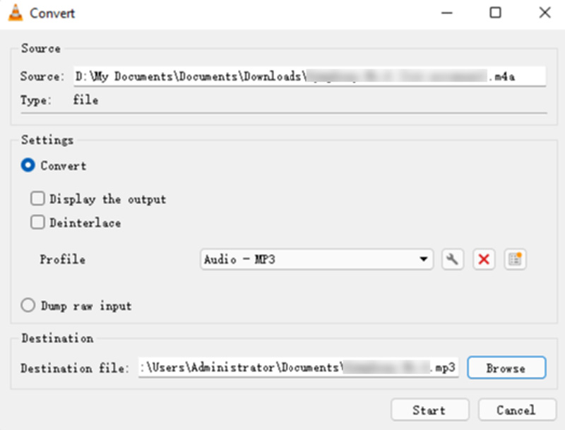 Конвертация M4A в MP3 через VLC