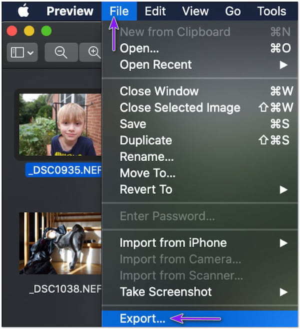 Экспорт изображения в JPEG через Preview
