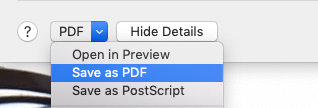 Сохранение TIFF через печать в PDF на macOS