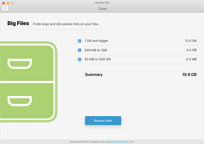 MacFly Pro Big Files results