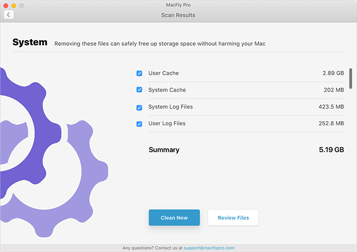 MacFly Pro System cleanup