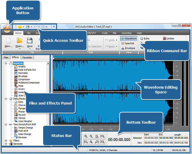 Главное окно AVS Audio Editor