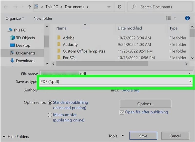 Создание PDF в Microsoft Word