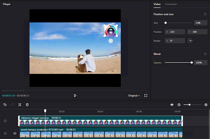 Создание водяного знака в CapCut Web Editor