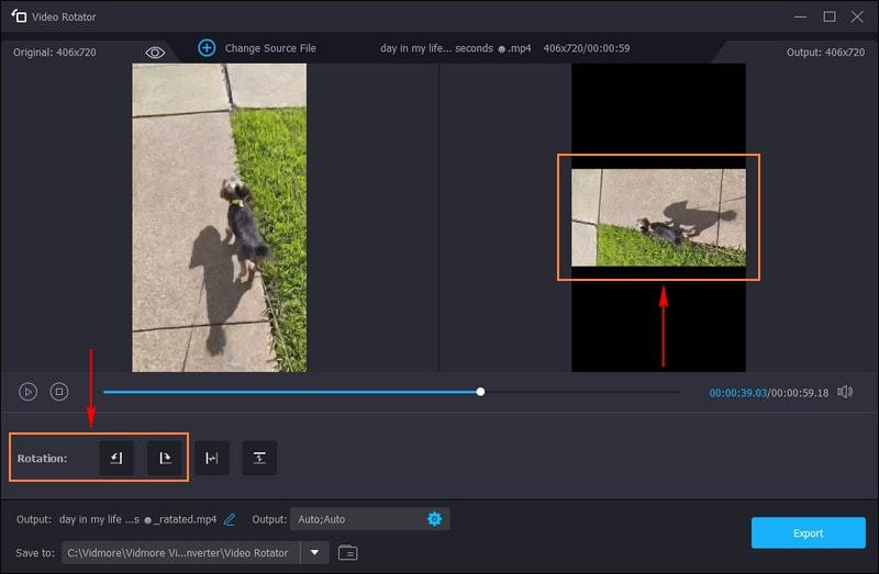 Поворот видео в Vidmore
