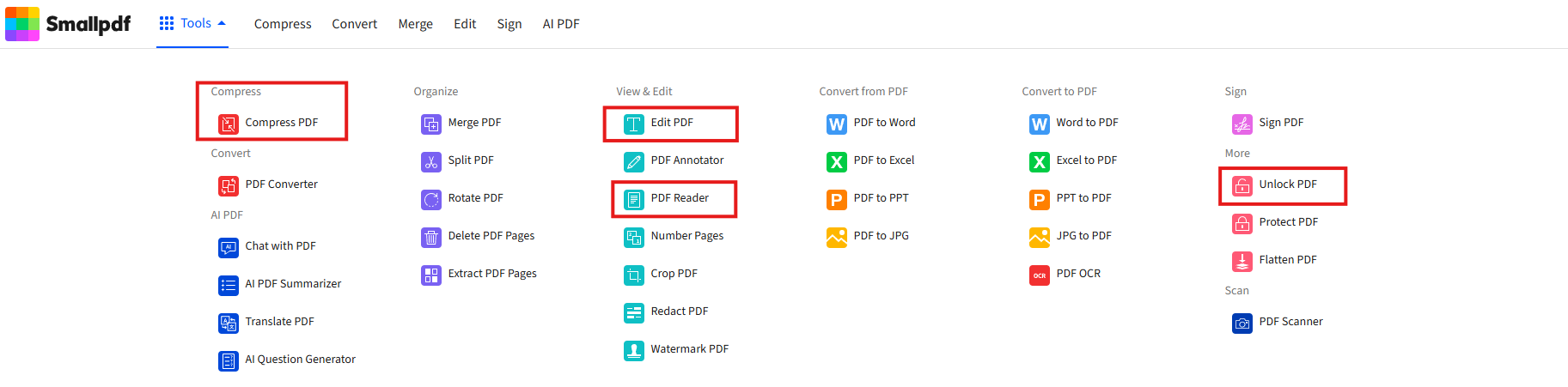 Печать PDF на мобильном устройстве через Smallpdf и системные функции
