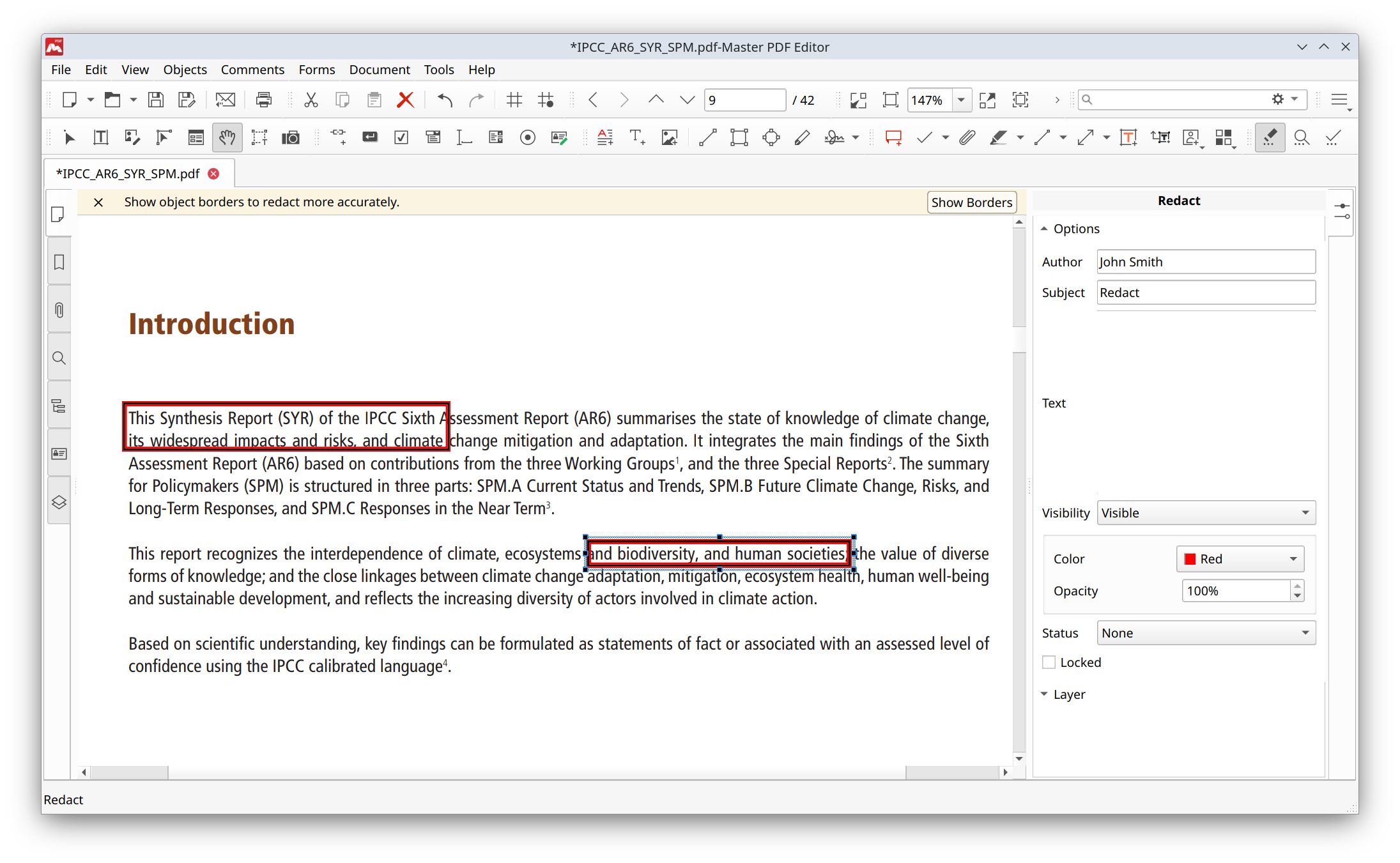 Mark for Redaction в Master PDF Editor