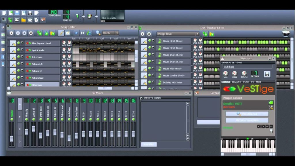 LMMS — интерфейс бесплатной DAW