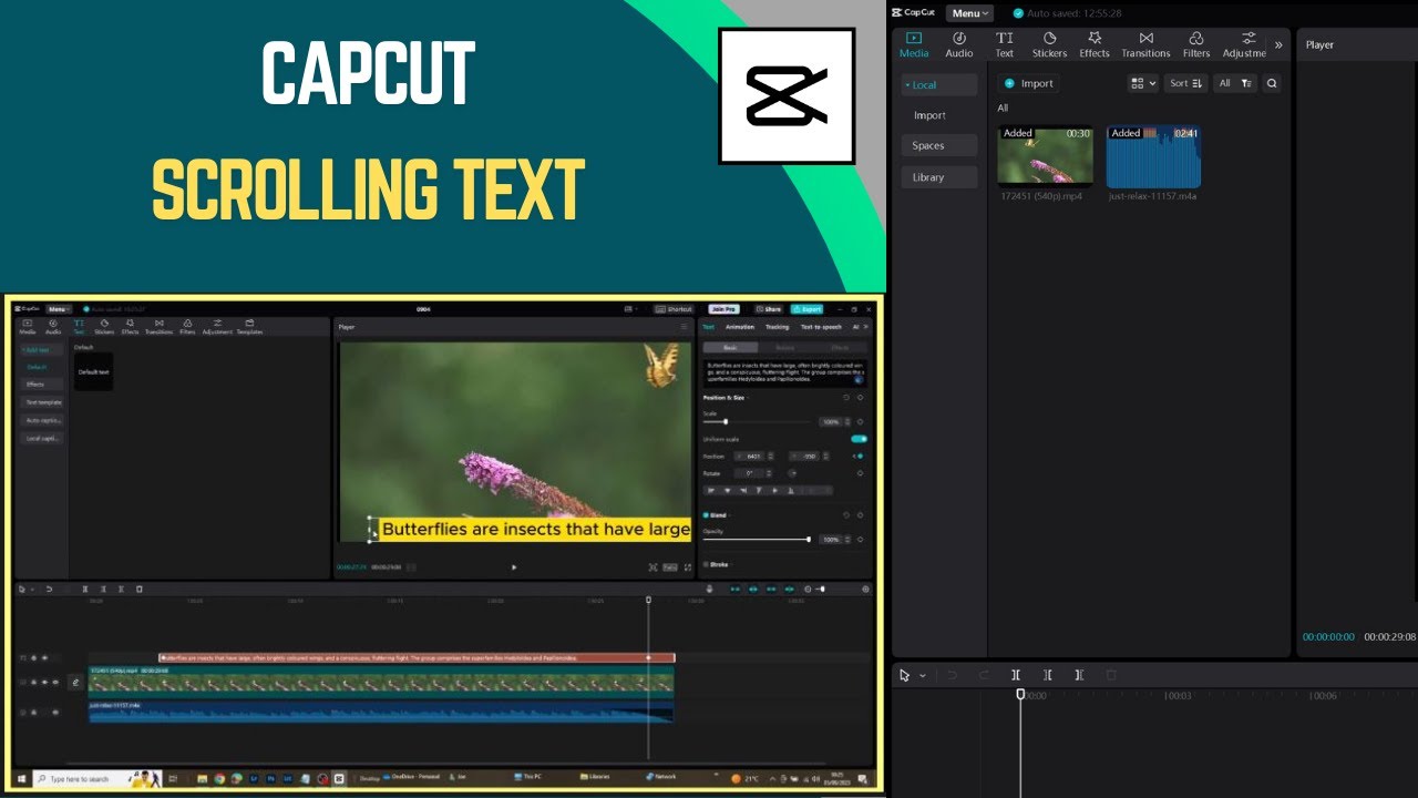 Бегущий текст в CapCut