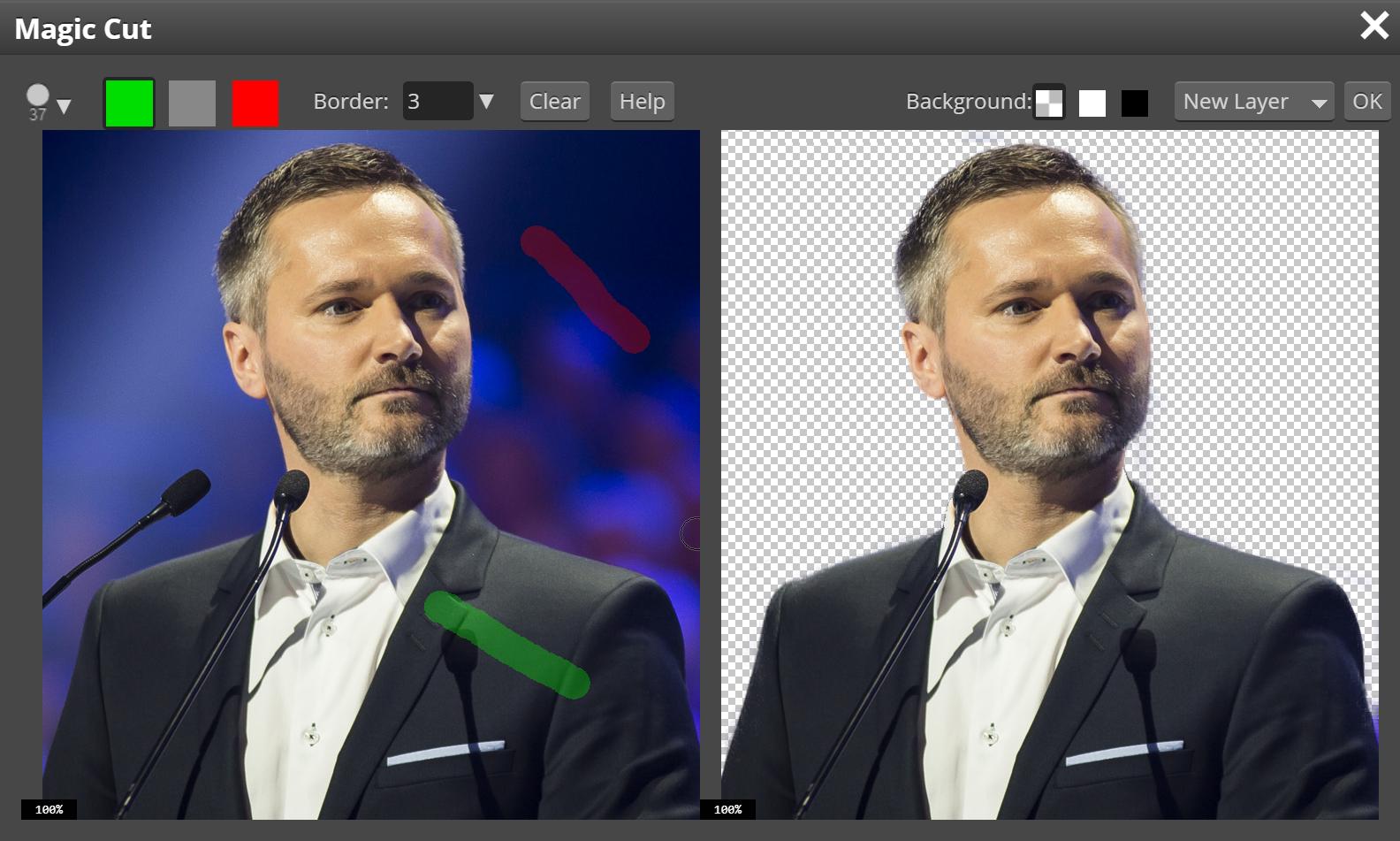 Удаление фона в Photopea