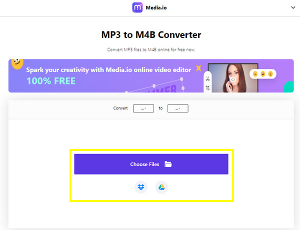 Выбор файла в Media.io