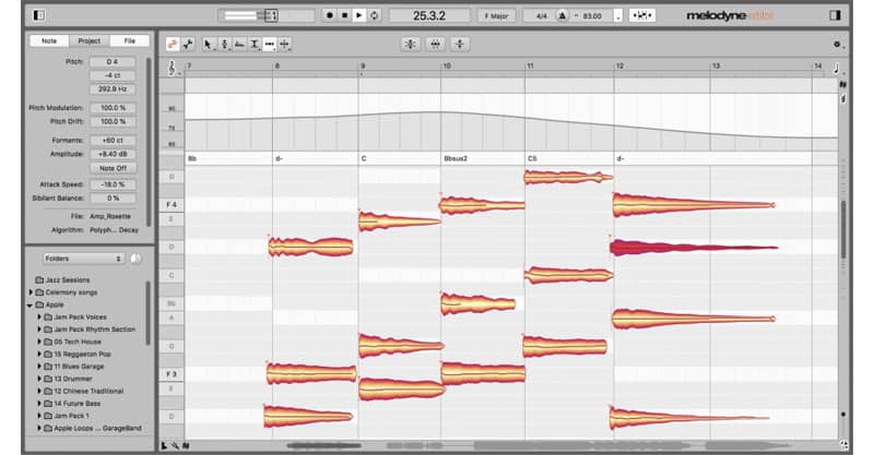 Интерфейс Celemony Melodyne 5