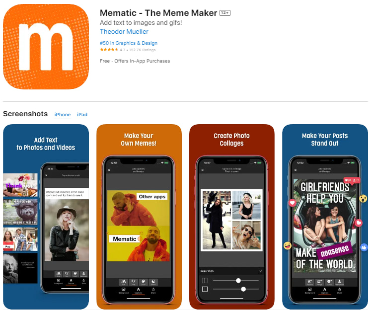 Mematic: интерфейс приложения для мемов