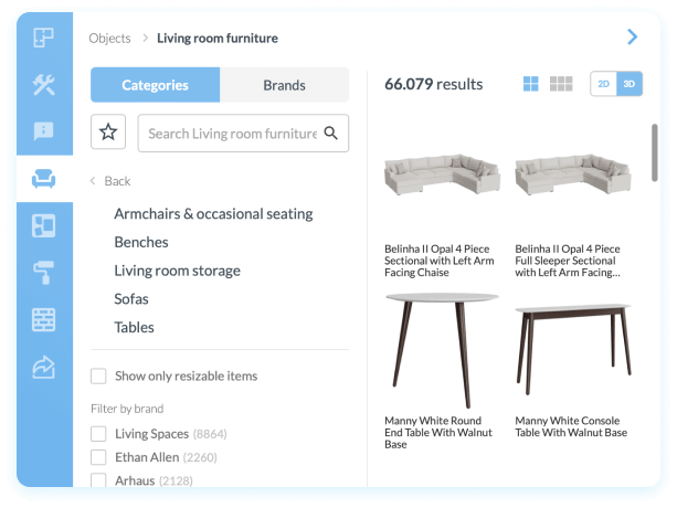 Библиотека мебели Floorplanner