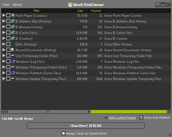 Главное окно Moo0 Disk Cleaner