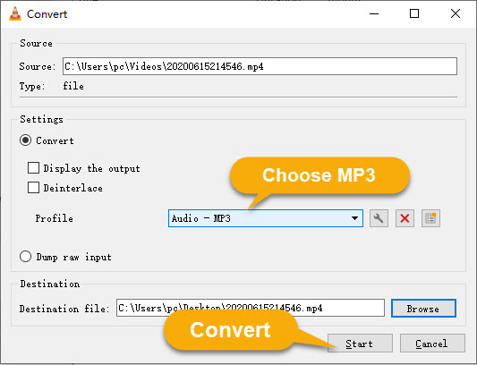 Конвертация MOV в MP3 через VLC