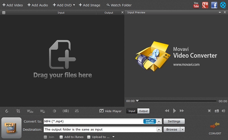 Интерфейс Movavi Video Converter