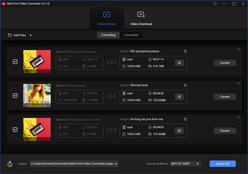 MiniTool Video Converter: окно программы