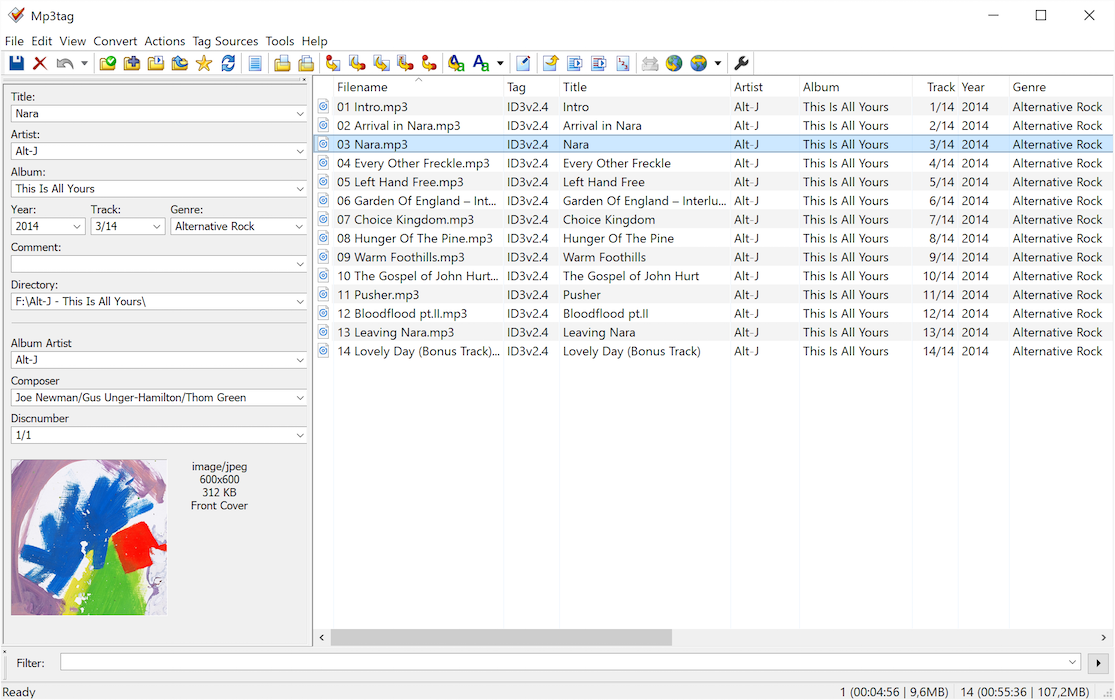 Интерфейс Mp3tag